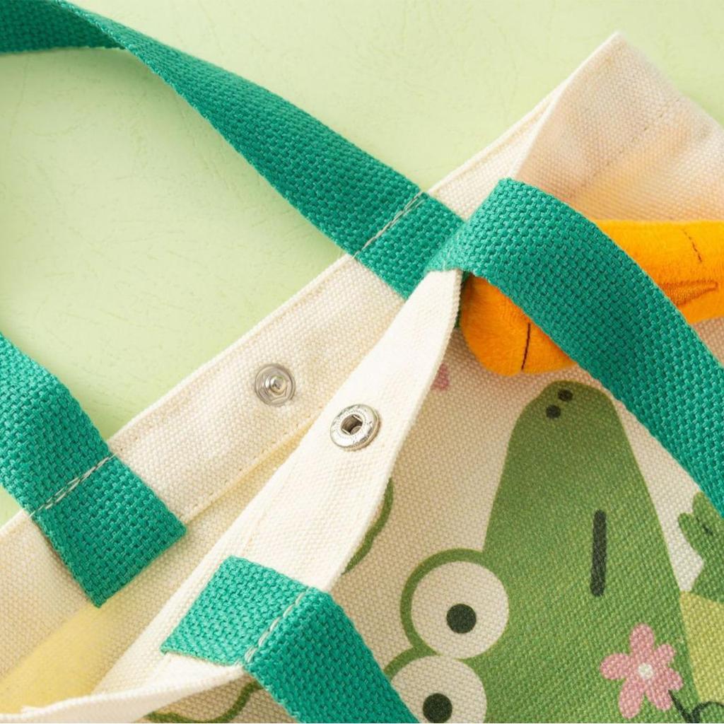 Cartoon Dinosaur Crocodile Canvas Bag - Large Capacity Children's Gift for Daily Use.