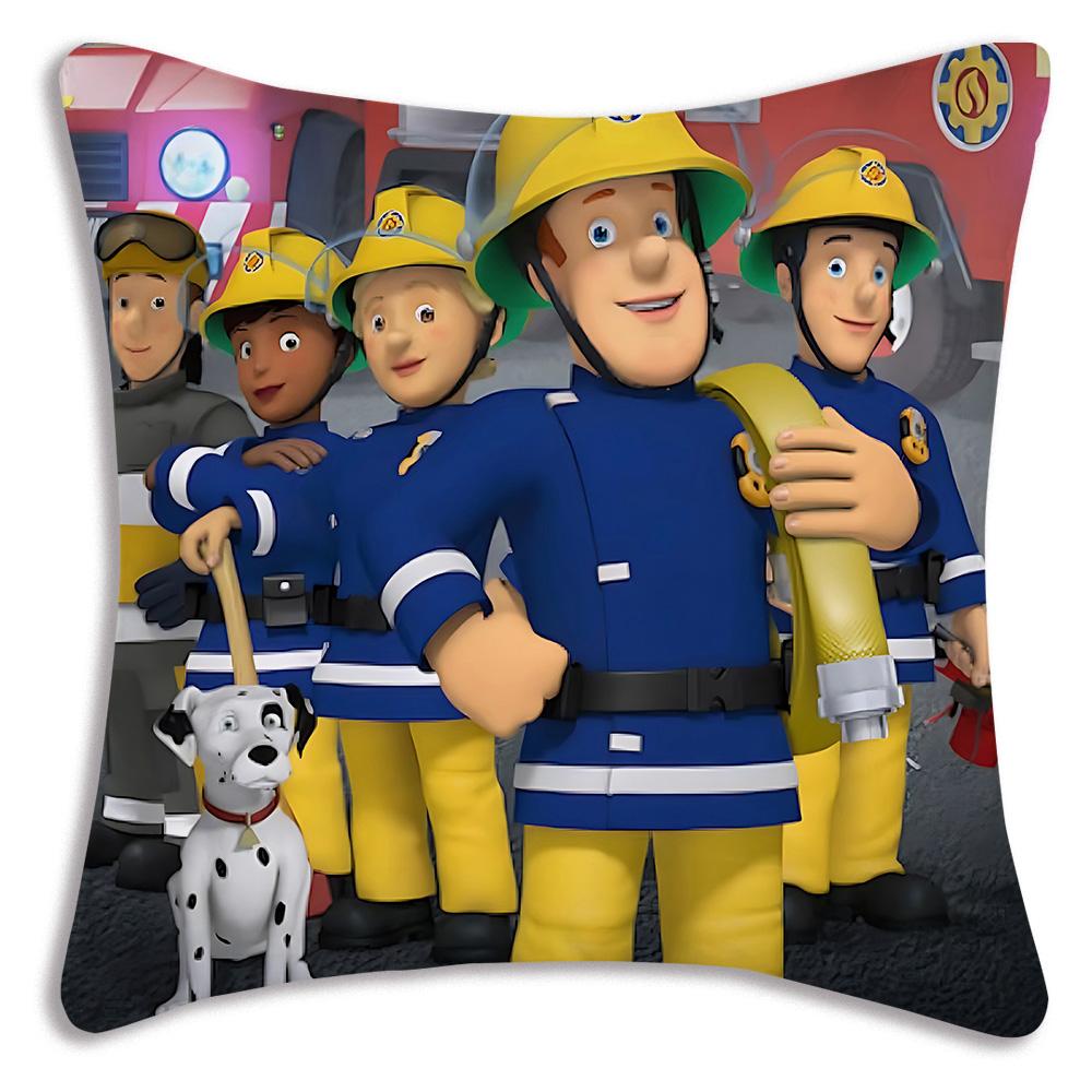 Anime Für Feuerwehrmänner S-Sam Kissenbezüge Cartoon Sofa Dekorativ Zuhause Doppelseitiger Druck Kurzer Plüsch Niedlicher Kissenbezug