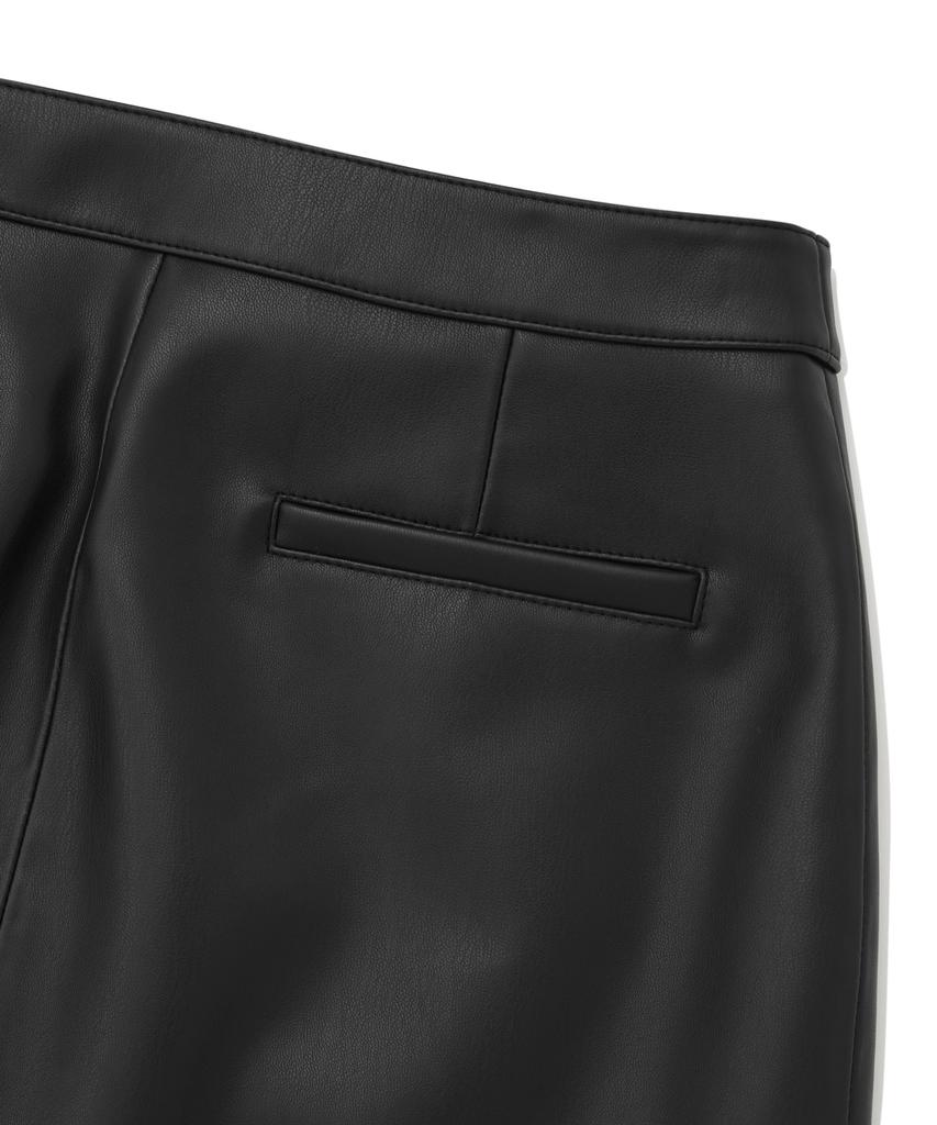 COVERNAT WOMAN Synthetic Leather Wrap Skirt Black