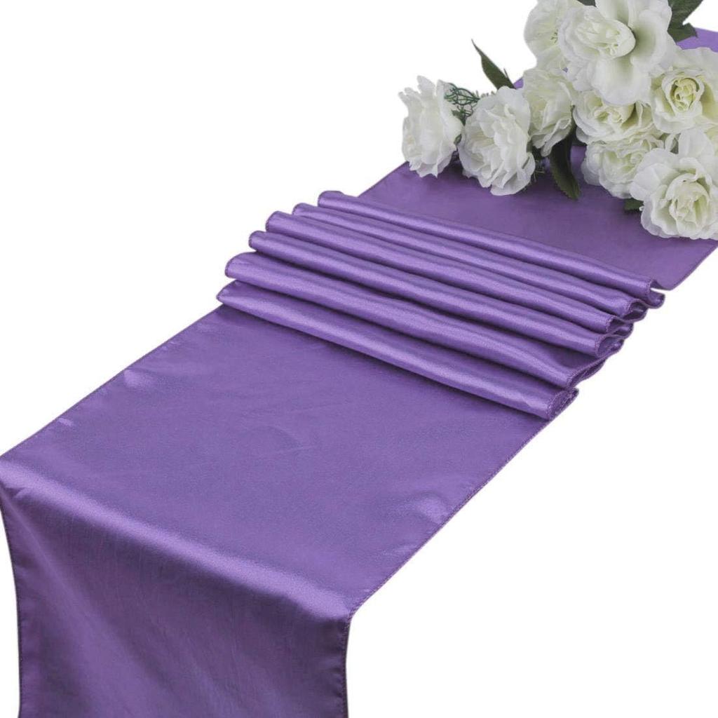 Pack of 4 Satin 12 X 108 inch Luxury Satin Table Runner, Perfect for Weddings, Holiday Dining, Banquets, Parties, & Events, Formal Dining & Home