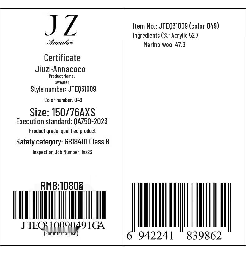 ANNACO Women's Cloud Wool Colorblock Knit Sweater