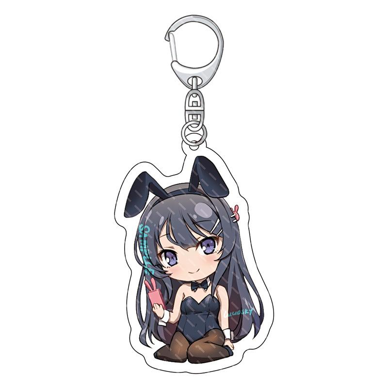 Horké Anime Rascal Does Not Dream of Bunny Girl Senpai Sakurajima Mai Cosplay Akrylové Klíčenky Doplňky Dárky pro Fanoušky