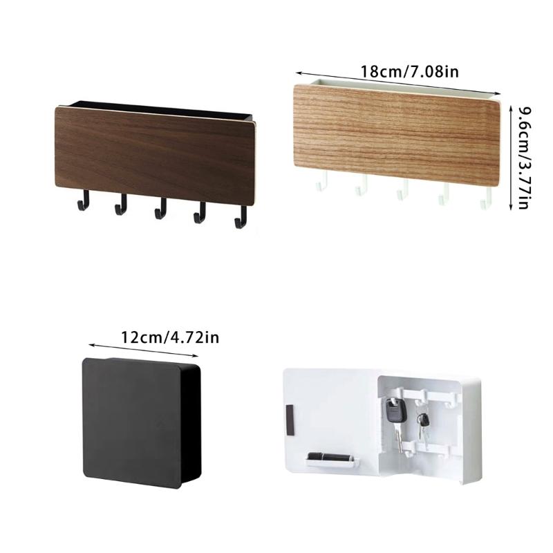 Stylish Entryway Mail and Key Holder with Double Rack and Hooks for Home Organizing Coats and Dog Leashes Daily Use