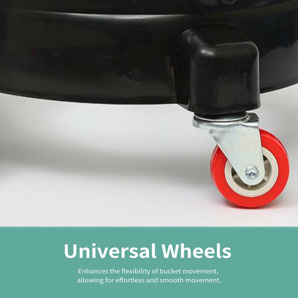 Rollwagen für die Autowäsche, leicht zu schiebender Trommelwagen mit 5 Lenkrollen, schwarz