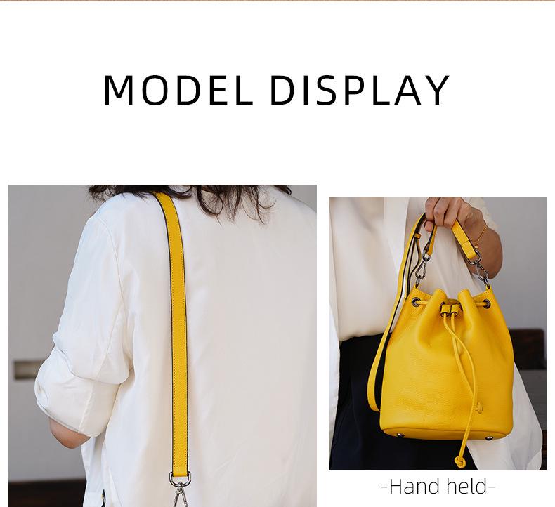 2024 Autumn-Winter Women's Fashion Drawstring Bucket Bag - Retro Single Shoulder Crossbody Commute Bag