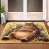 1Pcs Anti Fatigue Kitchen Rugs,  Cute Fat Tabby Print Waterproof Non-Slip Thick Cushioned Kitchen Mat Heavy Duty Comfort Standing Mat for Kitchen