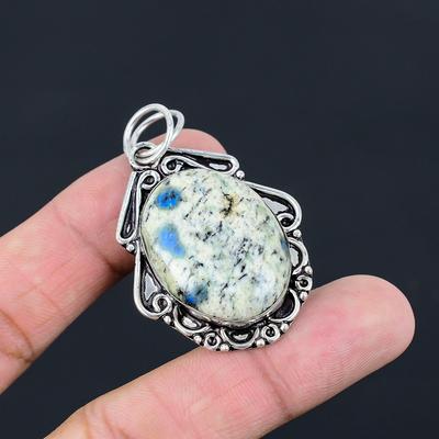 Wedding Gift For Her 925 Sterling Silver Natural K2 Jasper Gemstone Pendant