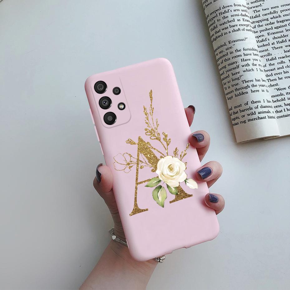 For Samsung Galaxy A53 5G Case A536B Cute Letters Silicone Soft Fundas Matte Cover Phone Case For Samsung A53 A 53 5G Coque Capa