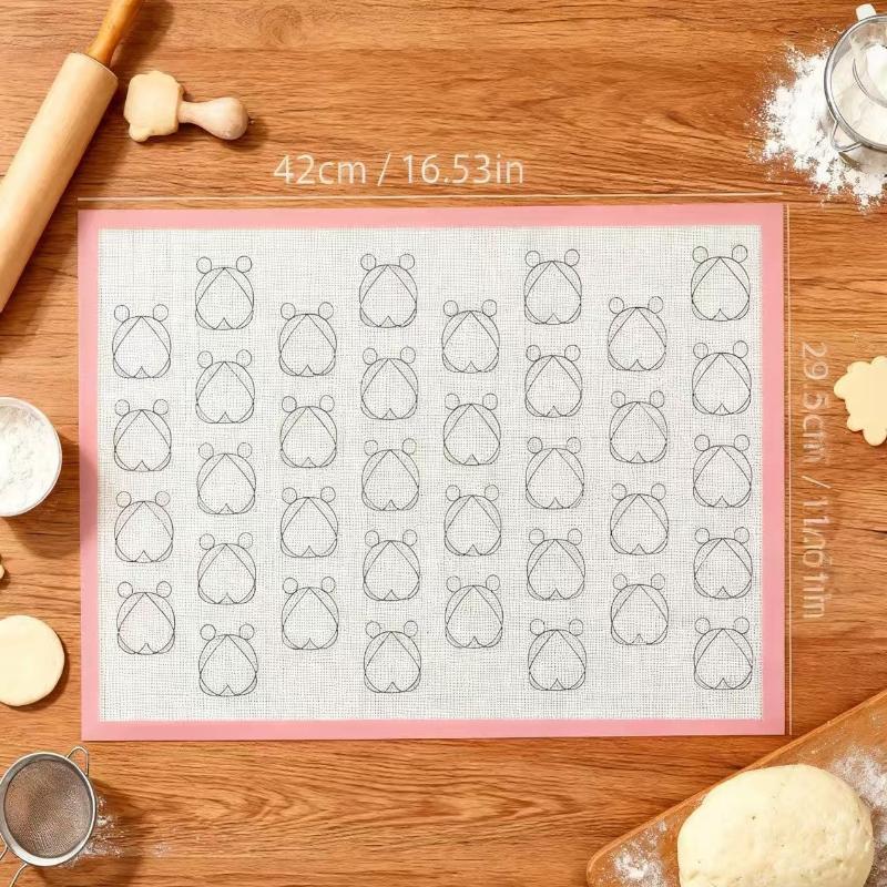 Silicone Baking Mat With Heart Shaped Pattern For Oven, Non Stick Reusable Bakeware Sheet Liner For Make Macaron, Cookie, Pastry