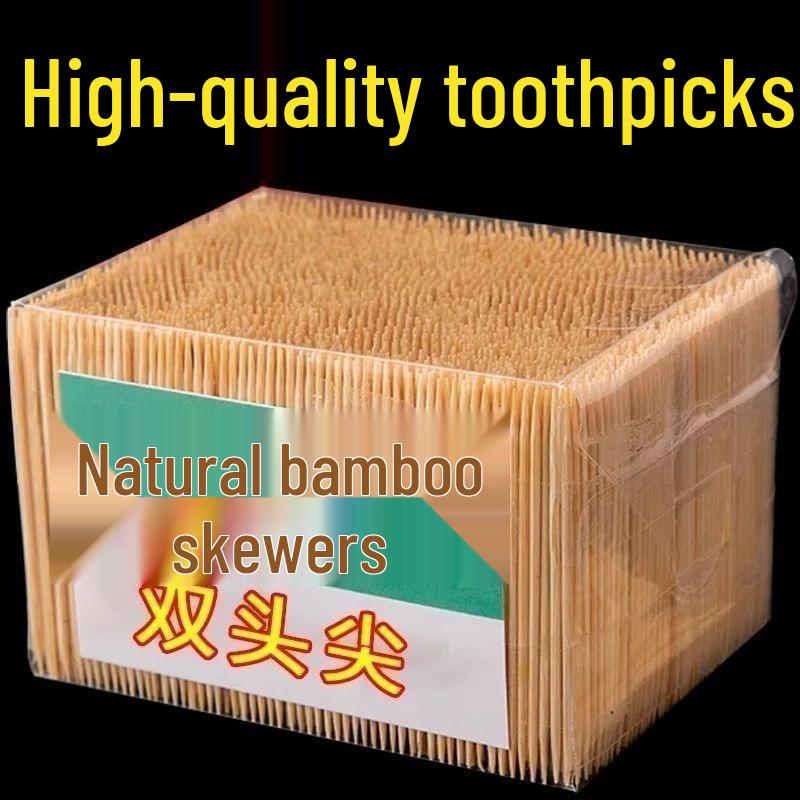 High-Quality Double-Ended Bamboo Toothpicks for Home and Restaurant Use 1 pack of toothpicks - 36 pieces, double-ended
