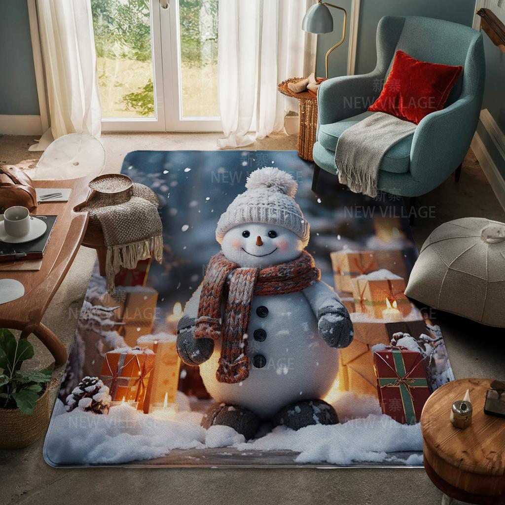 House Entrance Carpet Home Door Mat Living Room Bath Foot Bathroom Non-slip Water Absorption Rugs Bath Merry Christmas Winter