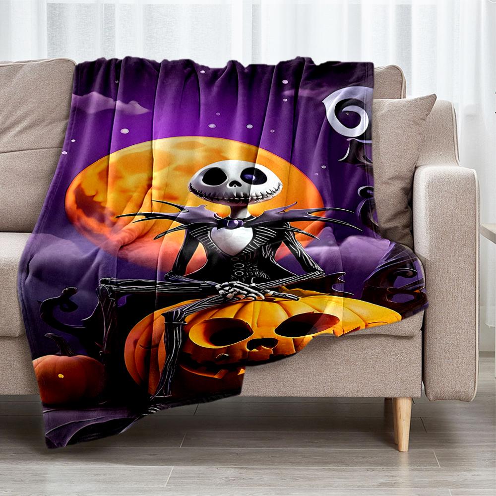 The Nightmare Before Christmas Theme Printed Blanket - Perfect for Couch, Bed, Travel & Outdoor Use | Machine Washable, Cozy & Durable.