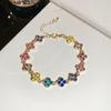 Rhinestone Clover Flower Bracelet: Elegant Retro Design with a Light, Luxurious Touch