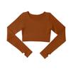 Seamless Ribbed Long Sleeve Women's Yoga Top