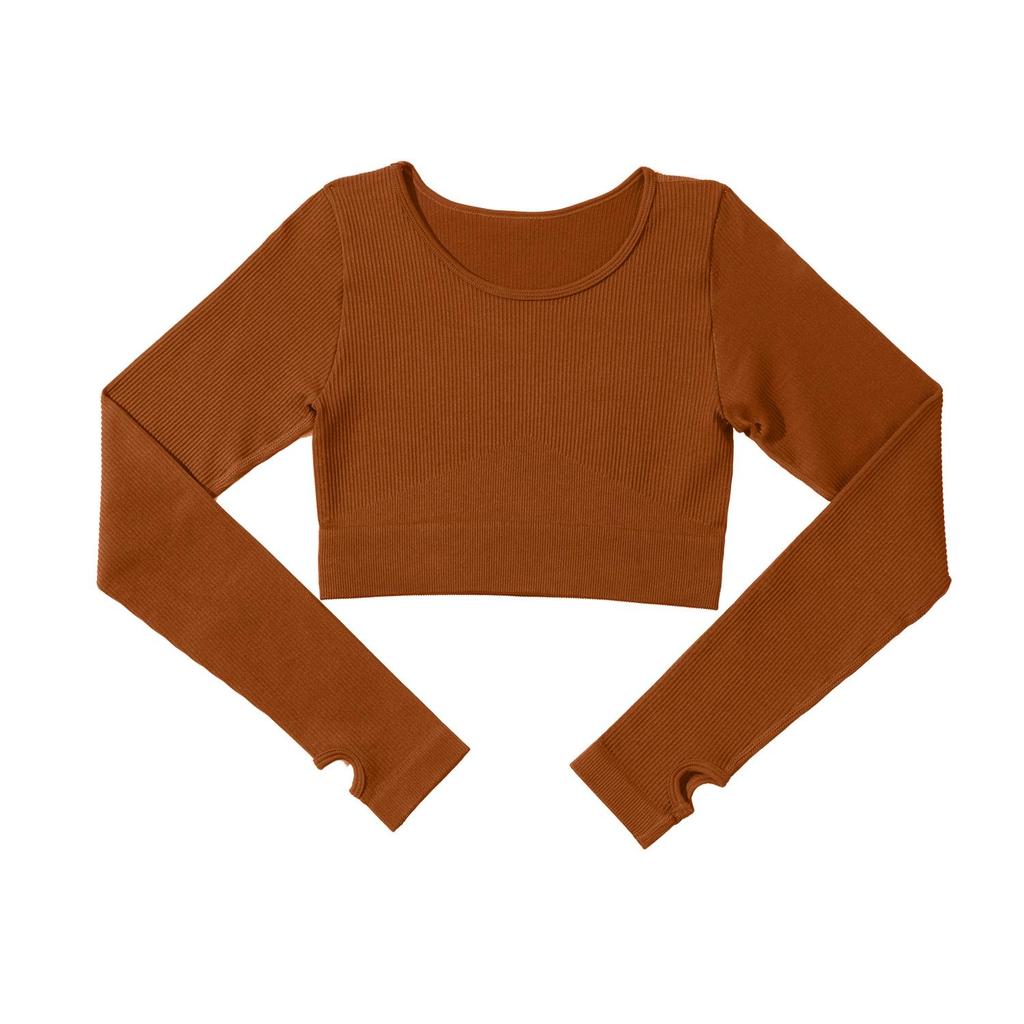 Seamless Ribbed Long Sleeve Women's Yoga Top