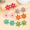 Dopamine Colored Flower Earrings, Vacation Wind Bohemian Wind Contrasting Color Raffia Earrings Women