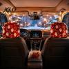 Festive Vehicle Seat Accessories 2Pcs Santa Car Headrest Covers, Christmas Printed Pillow Cases, Universal Fit Travel Decorations for Most Vehicles,