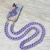 New Phone Accessory Detachable Lanyard Black Matte Crossbody Strap Long Phone Case Chains Acrylic Pendant Neck Solid Phone Chain