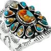 Cobalt Alloy Turquoise Inlaid Adjustable Branch Ring for Men & Women - Retro Thumb Style
