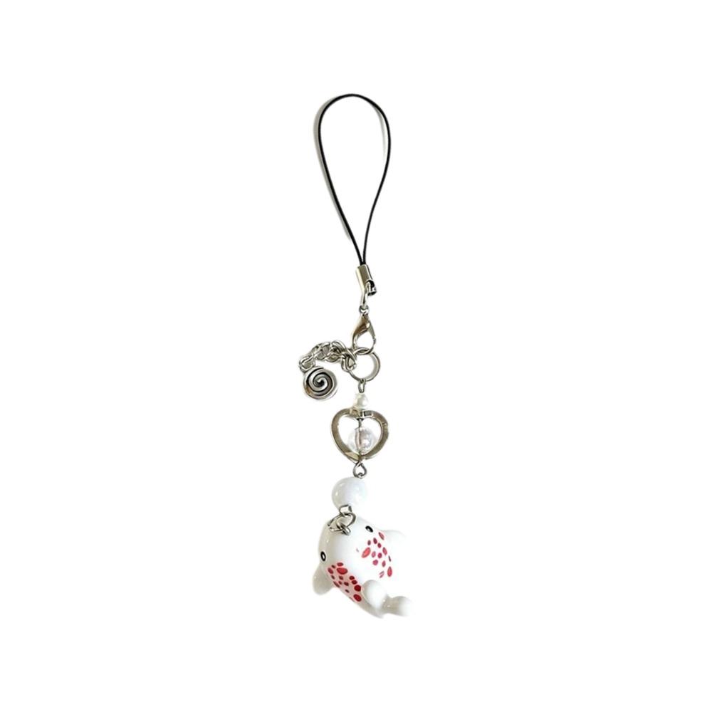 Marine Animal Phone Chain Beaded Phone Lanyard Sweet Girl Cellphone Strap Bag Keychain