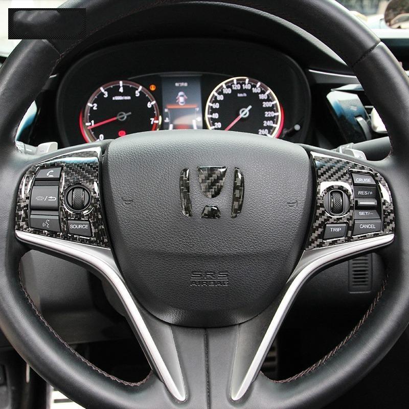 Car Interior Car Steering Wheel Logo Carbon Fiber Sticker Protective Decoration For Civic Dio Crv Fit CR-V Accord Odyssey