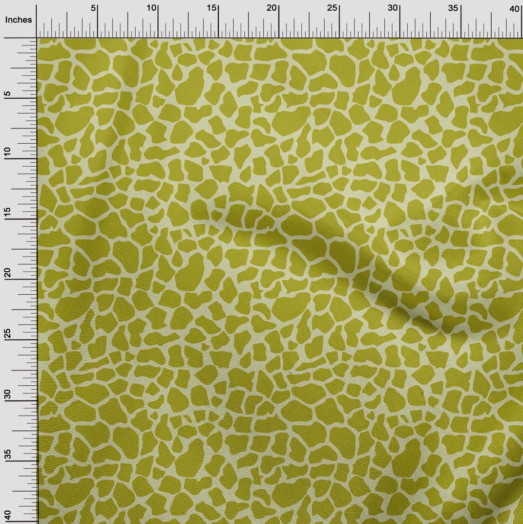 oneOone Cotton Flex Lime Green Fabric Giraffe Animal Skin Sewing Fabric By The Yard Printed Diy Clothing Sewing Supplies 40 Inch
