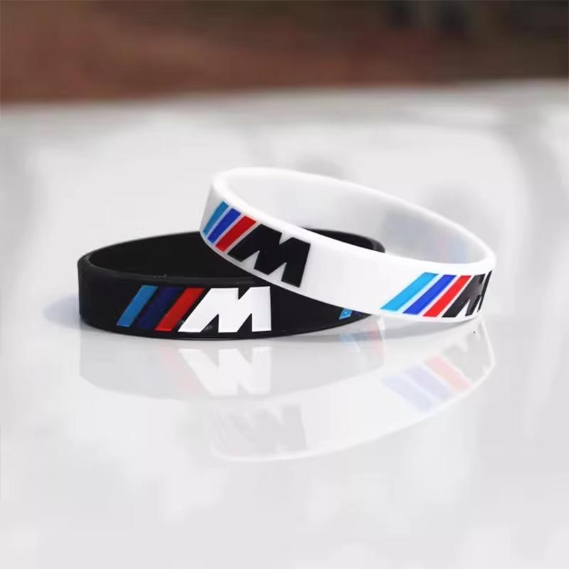NMM14 Car Sticker Car Logo Rubber Stretch Wristband Sports Bracelet Durable Silicone Bangle Fashion Gift For BMW M Power E87 GJSH-