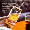 Double-Walled High Borosilicate Glass Cup: Portable, Heat-Resistant Straw & Juice Cup