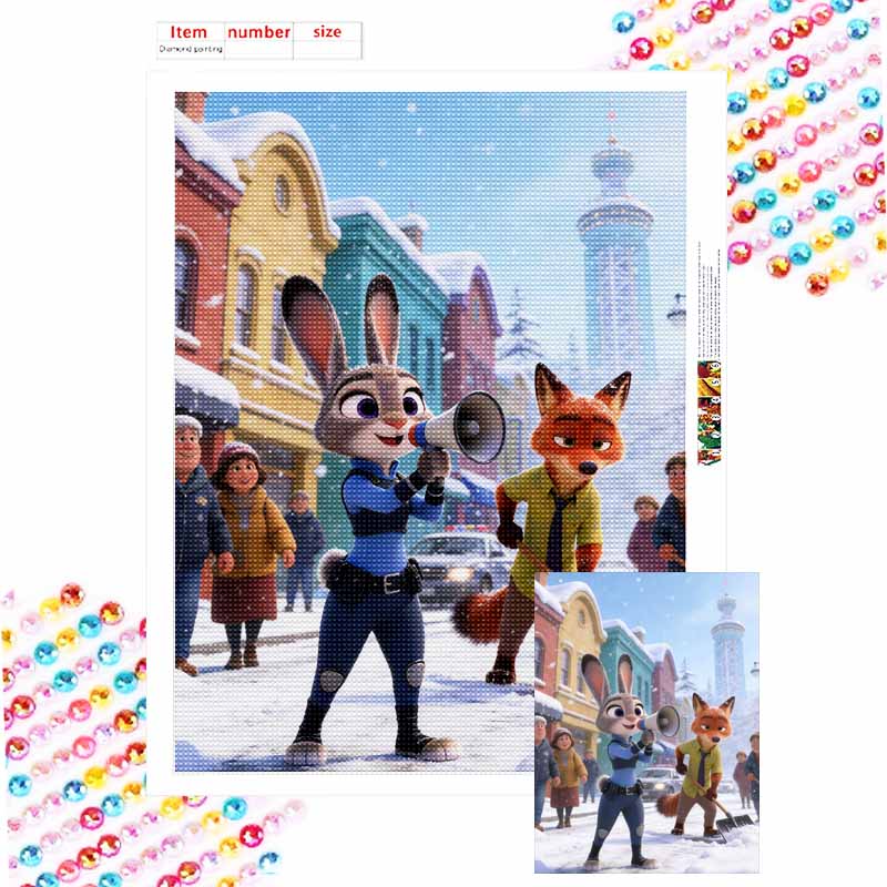 Disney Zootopia characters diamond painting kit handmade diy5D home decoration gift Round 20x30cm