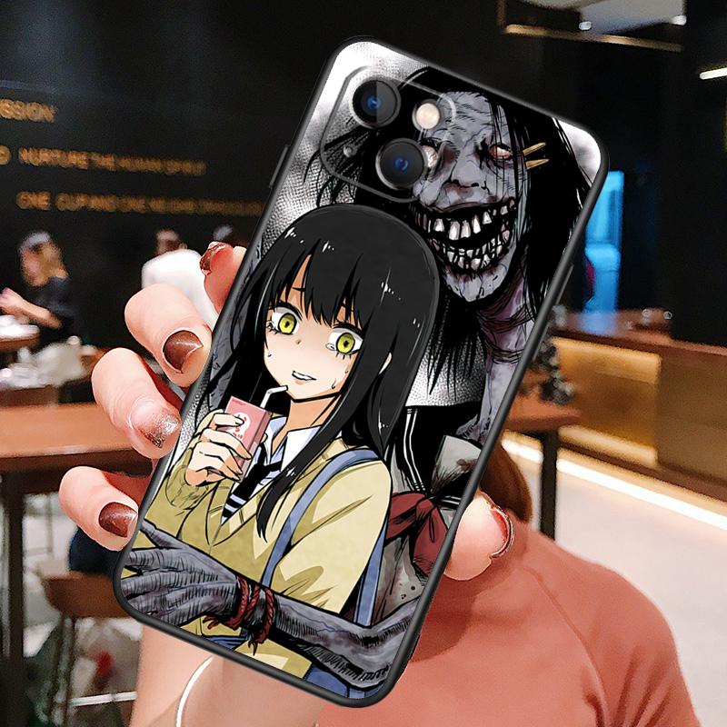 Horror Manga Style Phone Case For iPhone 16 Pro Max 15 13 12 11 14 Pro Max Plus 12 13 Mini XR 16e Funda Cover