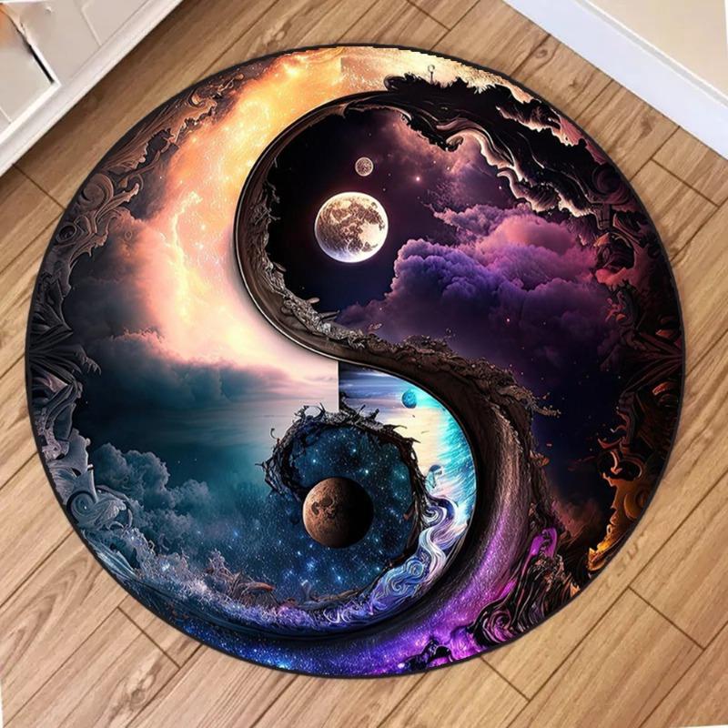 

Round Symbol Rug – Soft Non-Slip Home Decor for Living Room Bedroom Diameter 60cm
