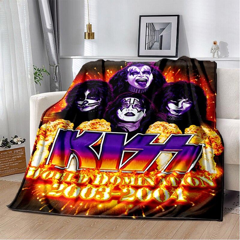 Rockband Kiss Band Decke Mode Flanell Flauschige Fleece Überwurfdecke Kinder und Erwachsene Geschenk Sofa Reise Camping
