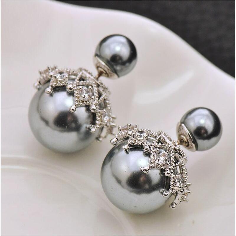 Simple Graceful 925 Sterling Silver Refreshing Pearl Stud Earrings