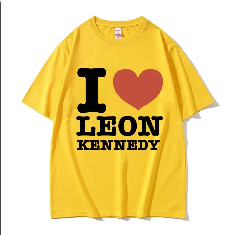 I Heart Leon Kennedy Print T-Shirts Men Women's Clothing Fashion Vintage T Shirt Male Short Sleeve T-shirt Tops
