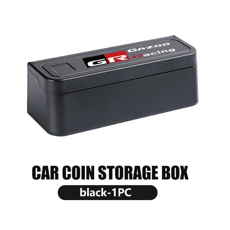 For Toyota Car Small Coins Holder Storage Box Coin Collectible Case Creative Central Armrest Box Wallet Crown GR Corolla YARIS