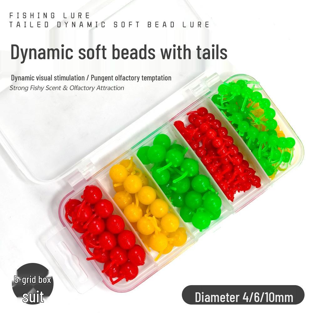 3-Color Soft Bead Lure Set: 90/180 Pcs with Tail String and Ball Gift Box - Shandong Weihai