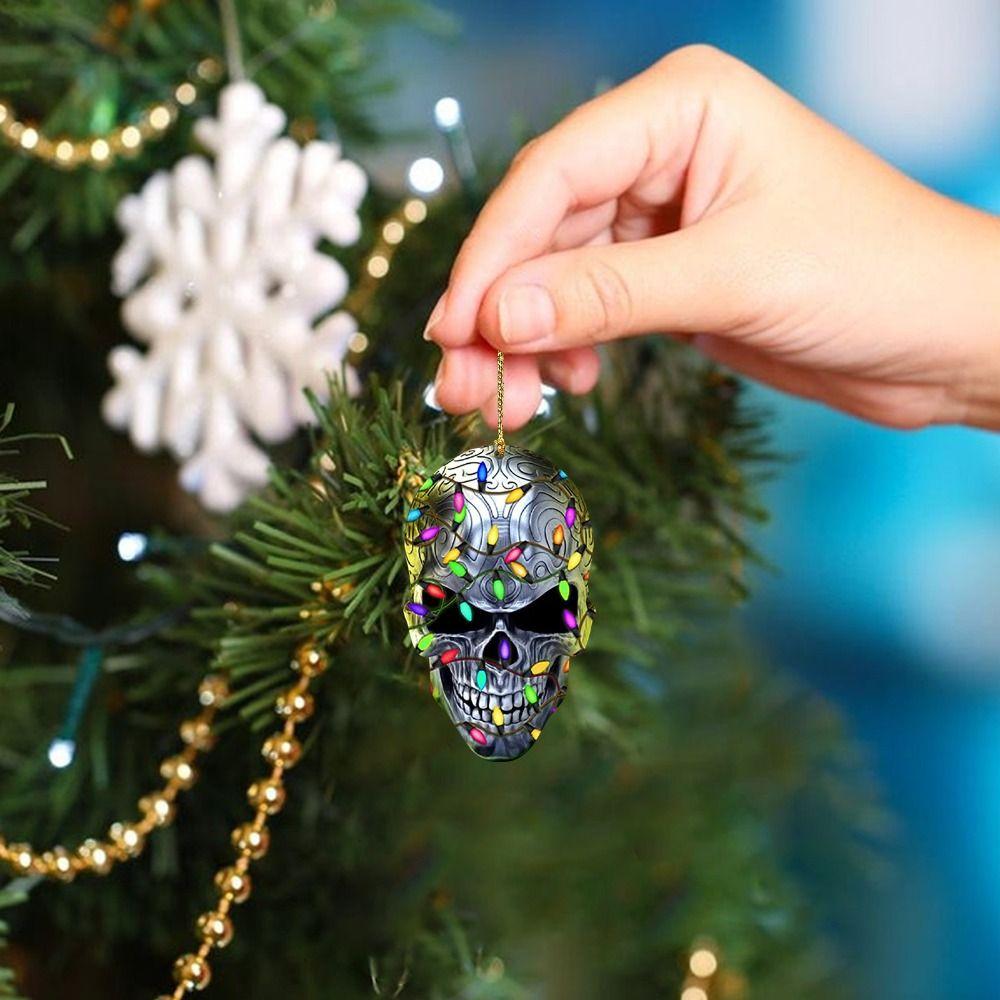 DIY Christmas Tree Drop Ornaments Horror Skeleton Car Ornaments Skull Pendant  Automotive Interio