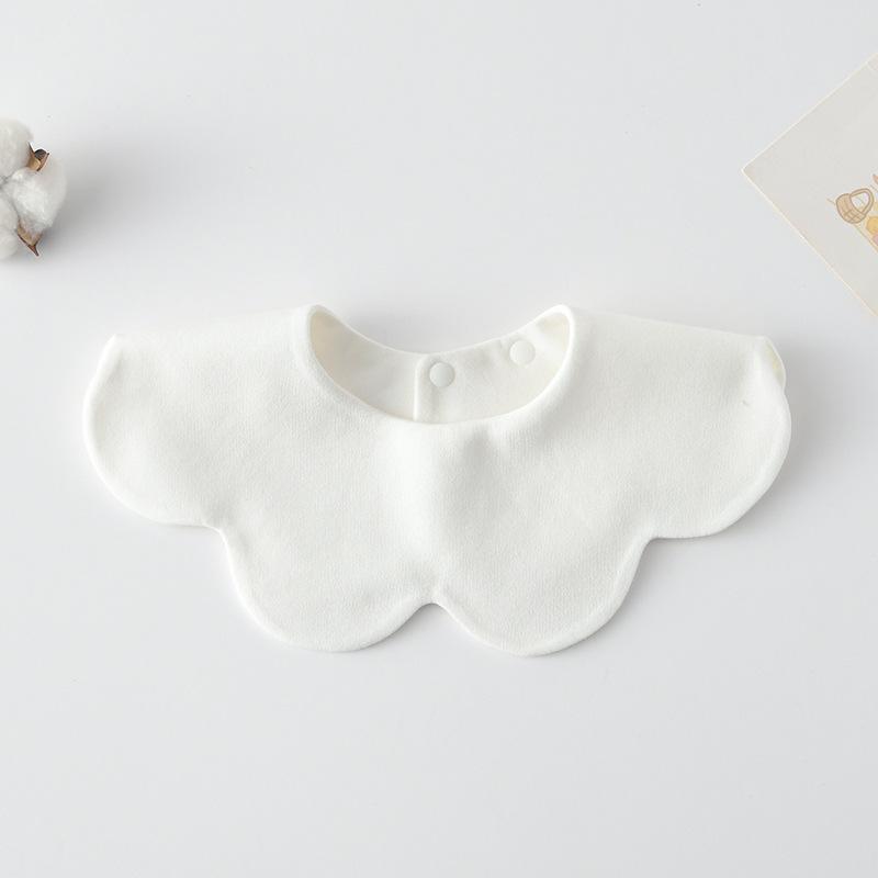 

Korean Style Solid Baby Feeding Drool Bib New Infants Cotton Petal Saliva Towel Soft Burp Cloth For Newborn Toddler Kids Bibs белый