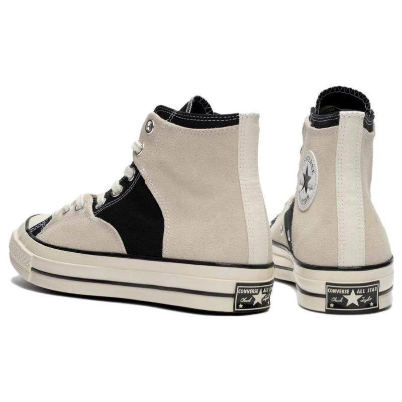 Converse Chuck 70 Comfortable Everyday Wear-resistant and Breathable High-top Canvas Shoes Unisex Beige and Black