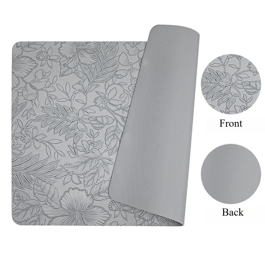Nordic Embossed PVC Leather Placemats Heat Resistant Non Slip Dining Table Mats Elegant Hotel Home Western Food Table Pads