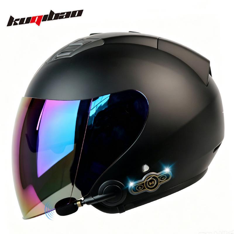 Cool Ride Bao Lightweight Bluetooth Motorcycle Helmet with Double Visor, 3C Certification, Long Battery Life, and Excellent Sound Quality