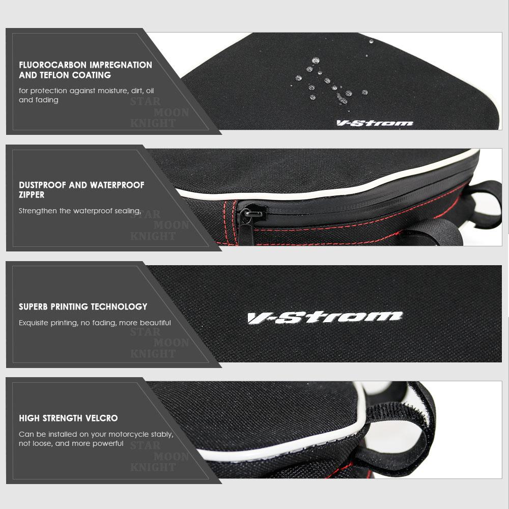Motorcycle Frame Crash Bars Waterproof Bag Tool Placement Travel Bag For Suzuki V-Strom DL650 DL1000 For Givi For