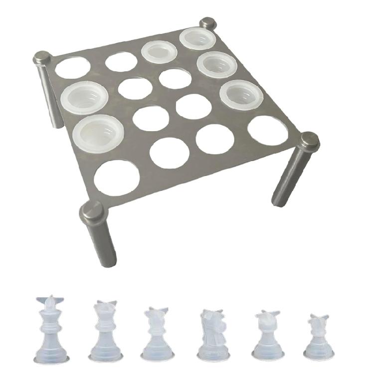 Chess Epoxy Molds Metal Chess Stand Chess Silicone Moulds Chess Item Holder Hand-Making Supplies Suitable for Art Craft