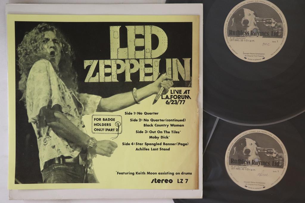 LP Record LED ZEPPELIN  For Badge Holders Only Part 2 LZ7 RUTHLESS RHYME 1977 US Rock Used