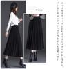 Tuten Pleated Knit and Warm for and Winter Women's Skirt, Long, Solid, High-Waisted, Slimming, Flattering, Soft, Spring, Autumn, (Gray-L)