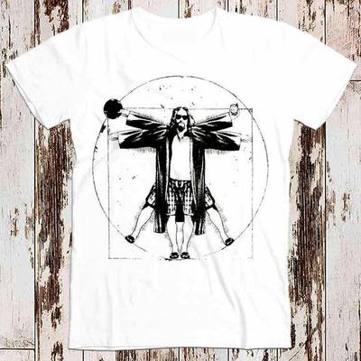 230 Gsm 100% Cotton The Dude Big Lebowski Da Vinci Vitruvian Best Seller T Shirt Music Retro Top Tee Gift Cool Unisex 8638