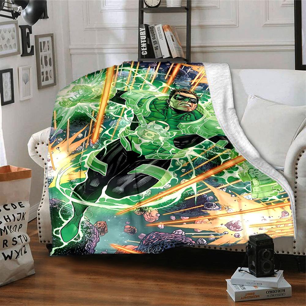 1pc Green Lantern Ring Blanket Polyester Fiber, All Season Comfort for Sofa, Bed, Office, Car, Camping Ideal Home Decor & Gift, Office Comfort
