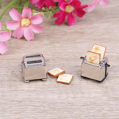1:12 Dollhouse Mini Bread Machine Simulation Miniature Model Toy Mini Home Toaster Family Toy Baby House Bread Machine
