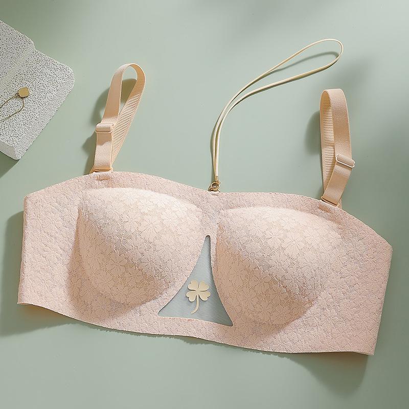 Sexy V-neck Bra for Women Thin Breathable Seamless Bra Gathered Bra