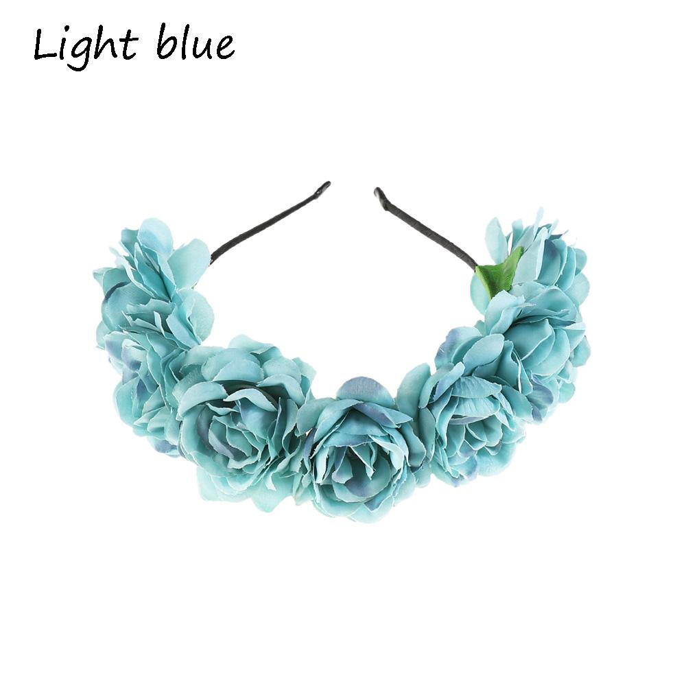 Women Flower Headband Bride Wedding Party Headhoop Ladies Girl Headdresses Bohemia Beach Headwear Hair Accessories